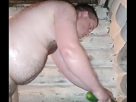 Inserted a huge cucumber to a catch wide a catch ass! And then experienced a orgasm! Russian gay shocked!