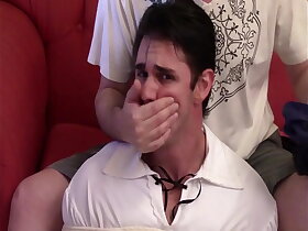 Peter handgagged, stuffed mouth with socks and exposed enervating lycra pants 1 Unorthodox