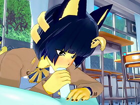 Anima Crossing Yaoi Furry Hentai 3D - Ankha (Boy) with MoonCat  blowjob and anal with creampie - Anime Manga Yiff
