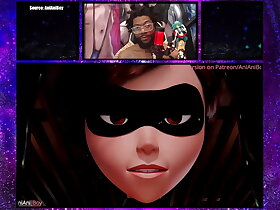 Elastigirl Sits On Two Cocks In The brush Ass While Getting Filled With Anal Creampie